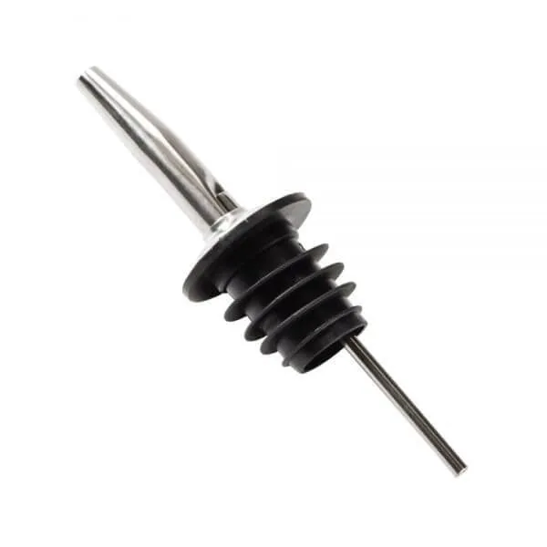 The 4 Barmen  Speedy Bottle Pourer (Mirrored Silver with Black Rubber)